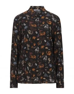 DIANA GALLESI Patterned Shirts & Blouses For Women Dark Brown