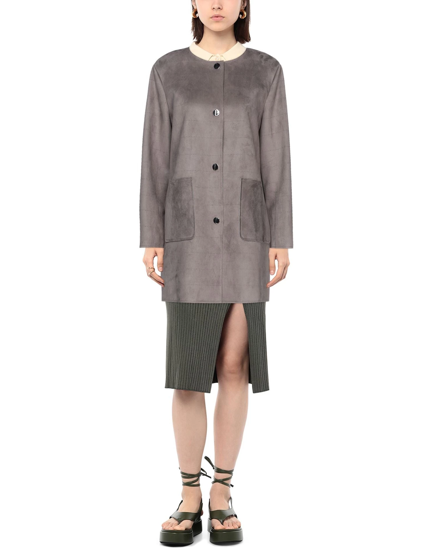 DIANA GALLESI Full-length Jacket For Women Dove Grey 2 DIANA GALLESI Full-length Jacket For Women Dove Grey - Image 2
